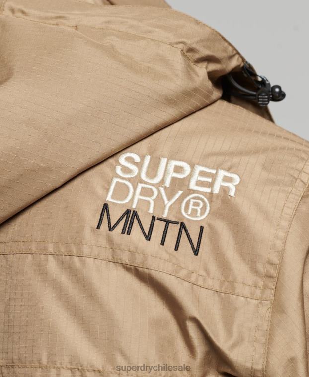 hombres Superdry marrón chaqueta cortavientos mountain sd 2R68Z1111