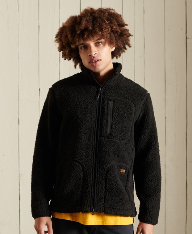 hombres Superdry marrón chaqueta de trabajo sherpa 2R68Z4710