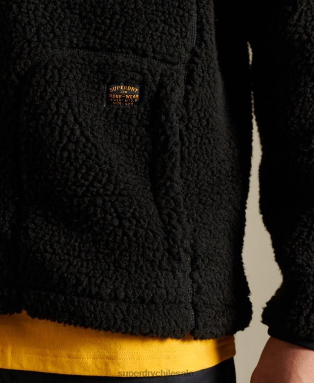 hombres Superdry marrón chaqueta de trabajo sherpa 2R68Z4710
