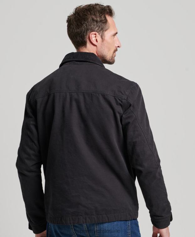 hombres Superdry marrón chaqueta harrington estilo rancho vintage 2R68Z914