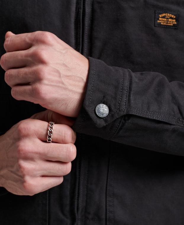 hombres Superdry marrón chaqueta harrington estilo rancho vintage 2R68Z914
