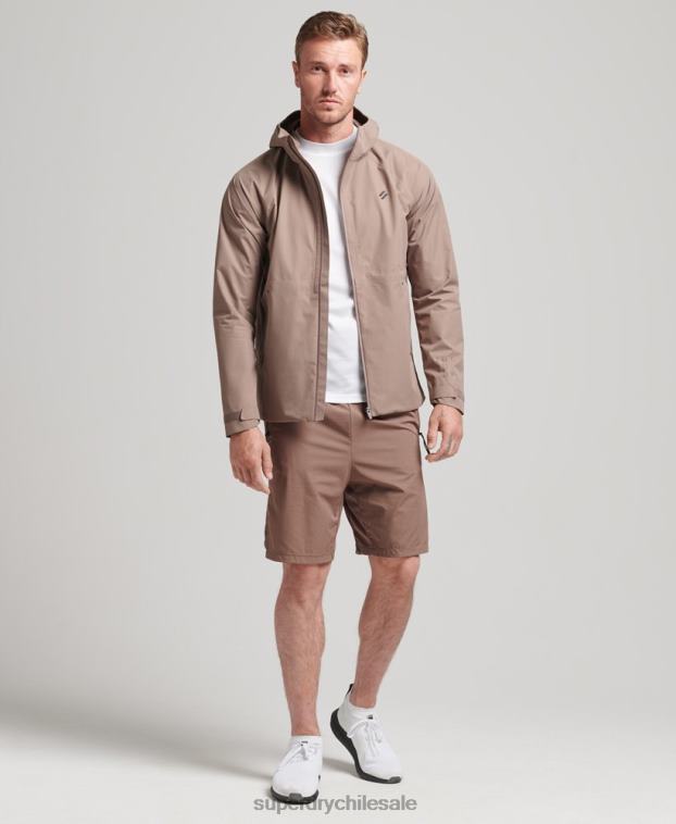 hombres Superdry marrón chaqueta impermeable 2R68Z4723