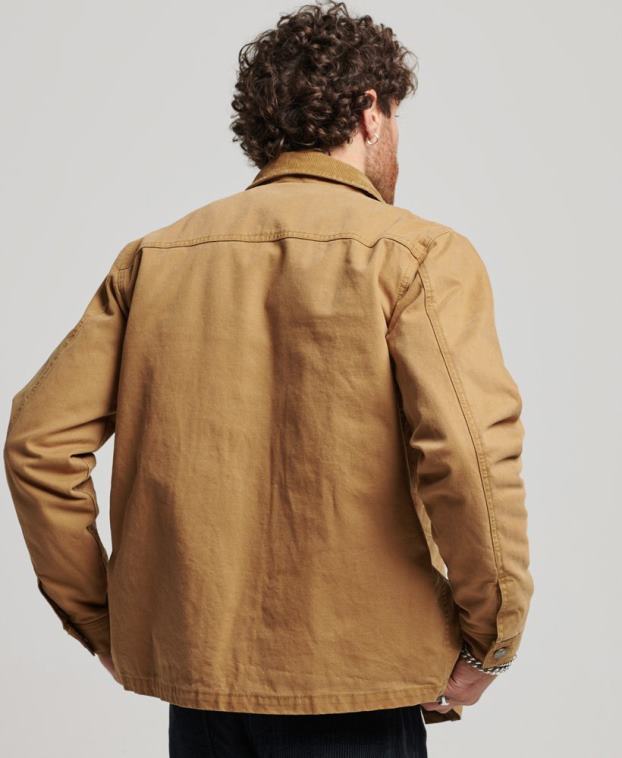 hombres Superdry marrón chaqueta ranchera de ropa de trabajo 2R68Z4450