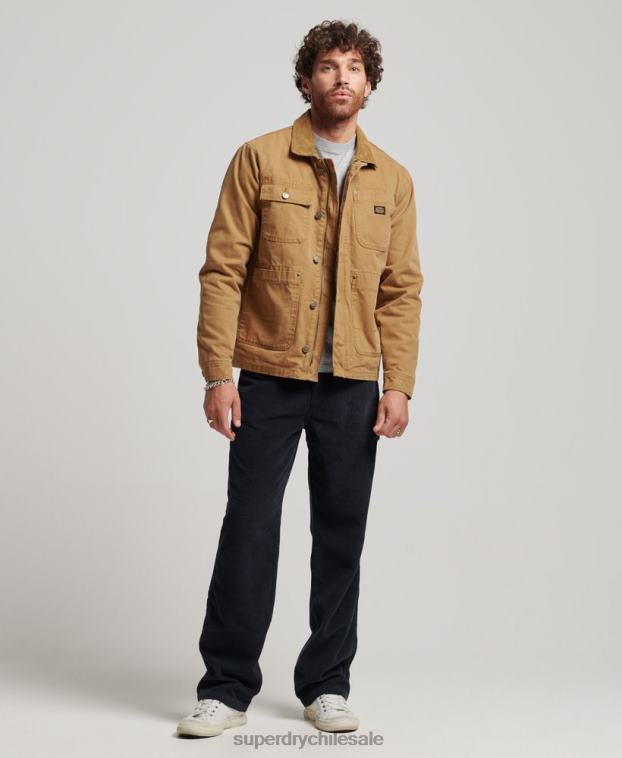 hombres Superdry marrón chaqueta ranchera de ropa de trabajo 2R68Z4450