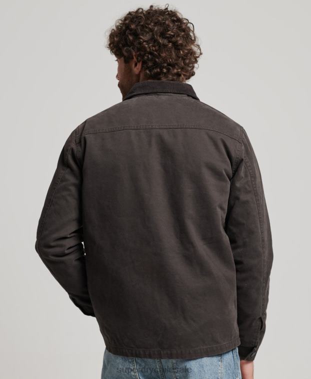 hombres Superdry marrón chaqueta ranchera de ropa de trabajo 2R68Z4649