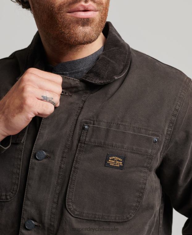 hombres Superdry marrón chaqueta ranchera de ropa de trabajo 2R68Z4649