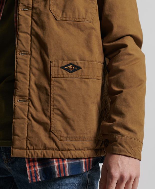 hombres Superdry marrón mezcla de utilidad sobre la camisa 2R68Z4712
