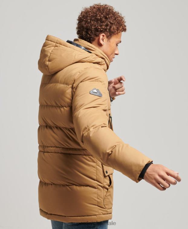 hombres Superdry marrón parka expedición de microfibra 2R68Z4478