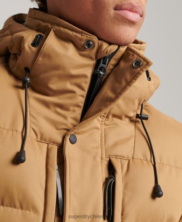 hombres Superdry marrón parka expedición de microfibra 2R68Z4478