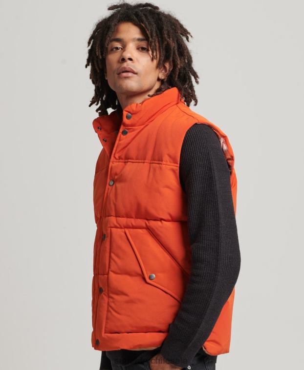 hombres Superdry naranja chaleco vintage de montaña 2R68Z4439