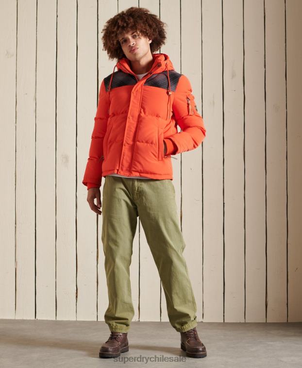 hombres Superdry naranja chamarra Everest acolchada 2R68Z4487