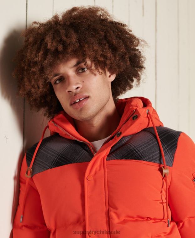 hombres Superdry naranja chamarra Everest acolchada 2R68Z4487