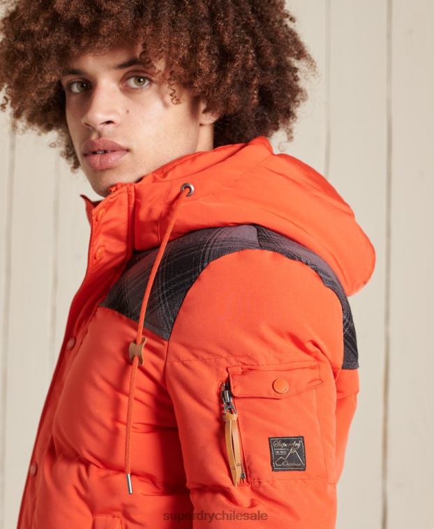 hombres Superdry naranja chamarra Everest acolchada 2R68Z4487