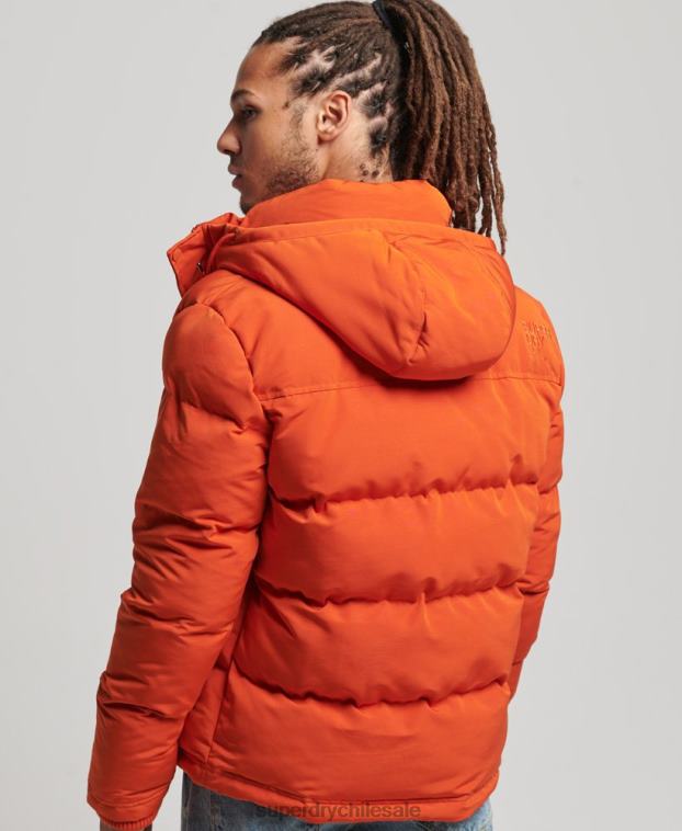 hombres Superdry naranja chamarra acolchada Everest con capucha 2R68Z1122