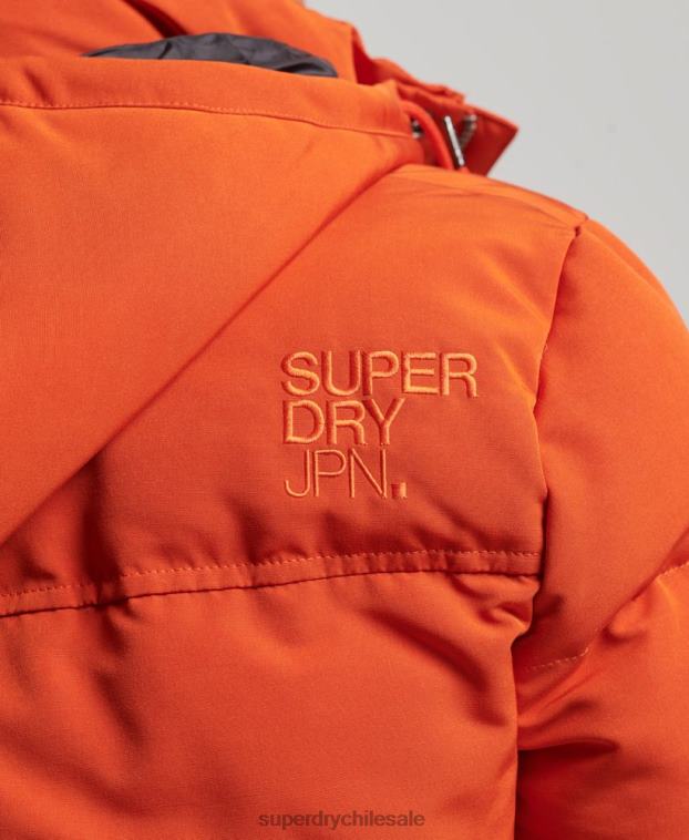 hombres Superdry naranja chamarra acolchada Everest con capucha 2R68Z1122