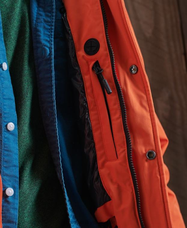 hombres Superdry naranja chamarra bomber Everest de plumón para la nieve 2R68Z1194