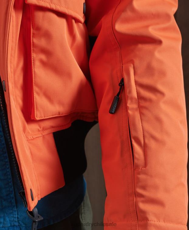 hombres Superdry naranja chamarra bomber Everest de plumón para la nieve 2R68Z1194
