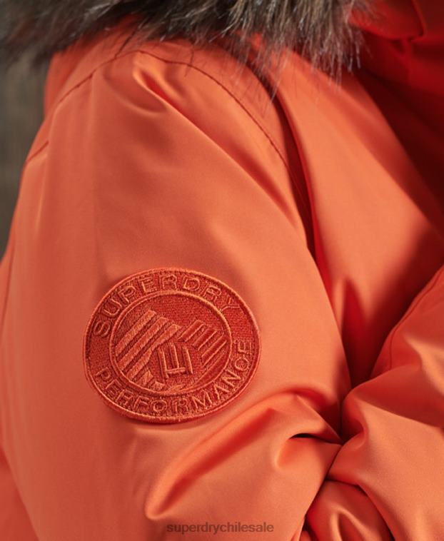 hombres Superdry naranja chamarra bomber Everest de plumón para la nieve 2R68Z1194