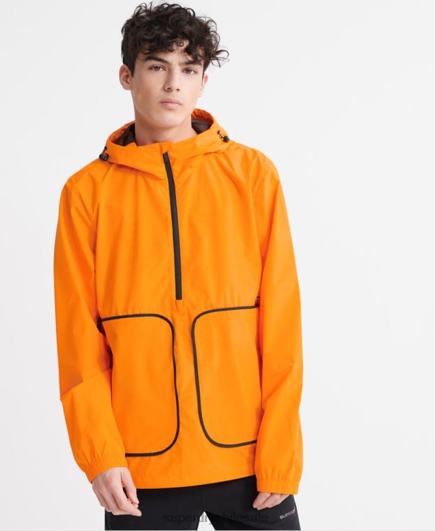 hombres Superdry naranja chamarra cagoule casual plegable 2R68Z4713
