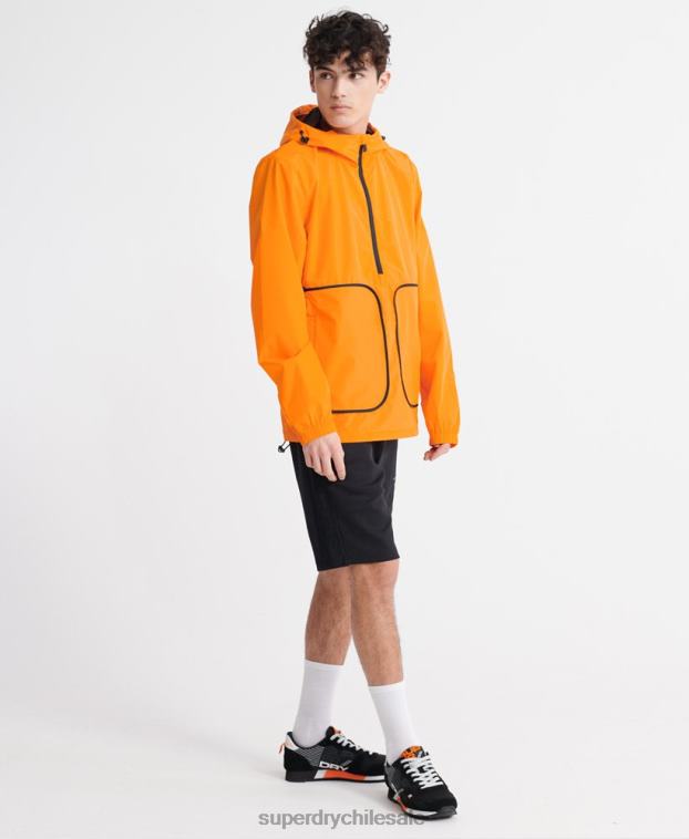 hombres Superdry naranja chamarra cagoule casual plegable 2R68Z4713