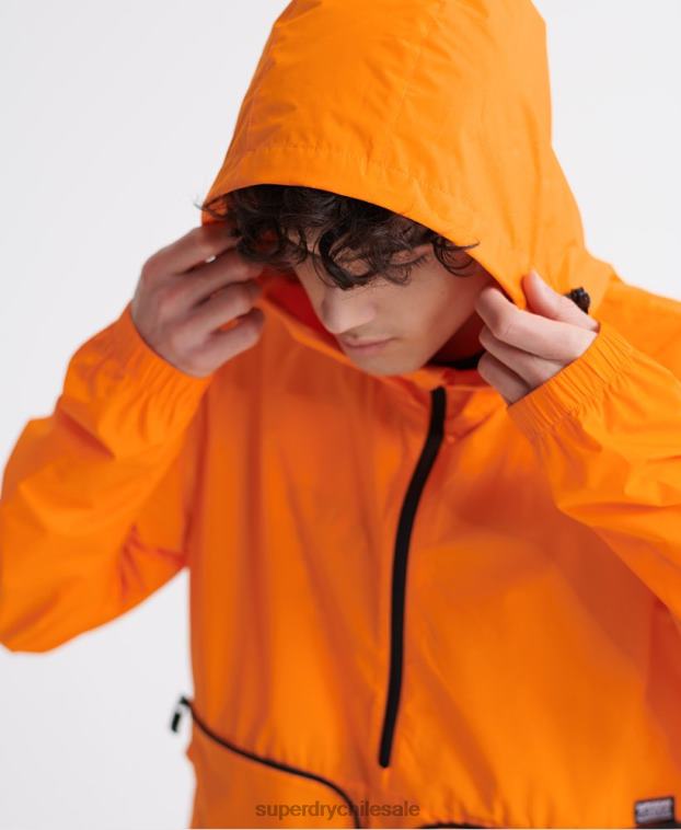 hombres Superdry naranja chamarra cagoule casual plegable 2R68Z4713