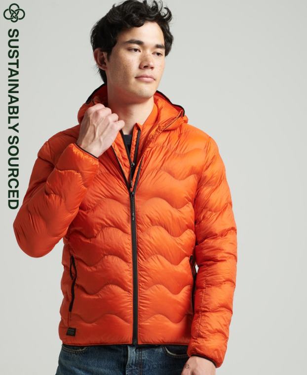hombres Superdry naranja chamarra con capucha 2R68Z4527