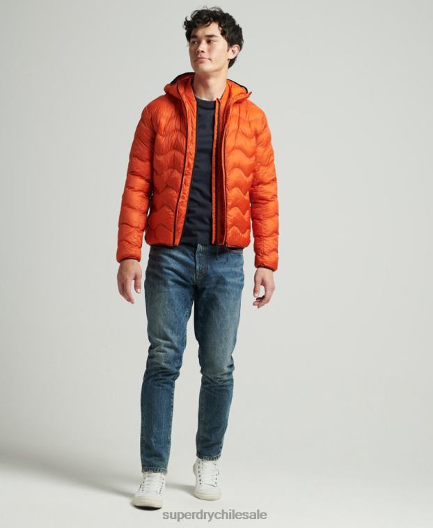 hombres Superdry naranja chamarra con capucha 2R68Z4527