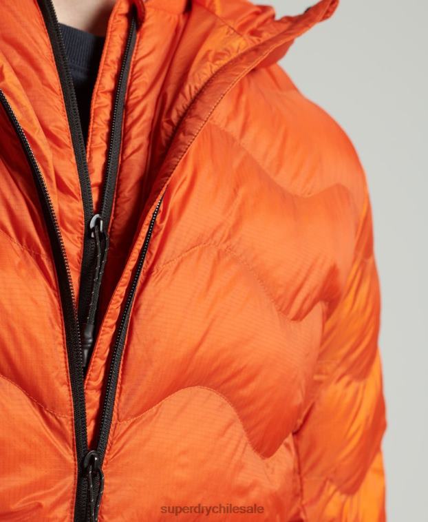 hombres Superdry naranja chamarra con capucha 2R68Z4527