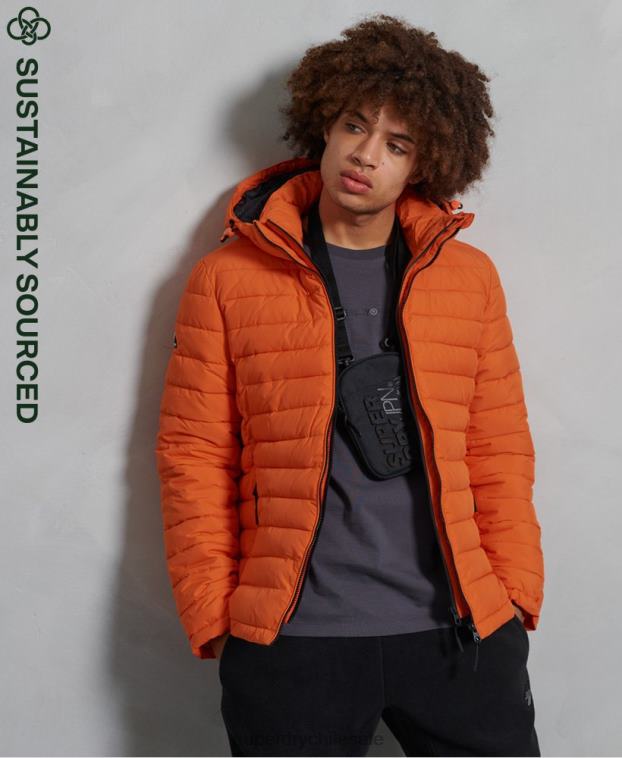 hombres Superdry naranja chamarra fuji con capucha 2R68Z4747