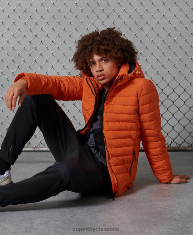 hombres Superdry naranja chamarra fuji con capucha 2R68Z4747