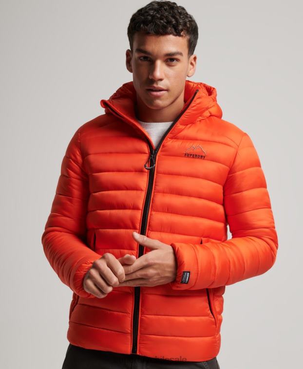 hombres Superdry naranja chaqueta acolchada ligera 2R68Z923