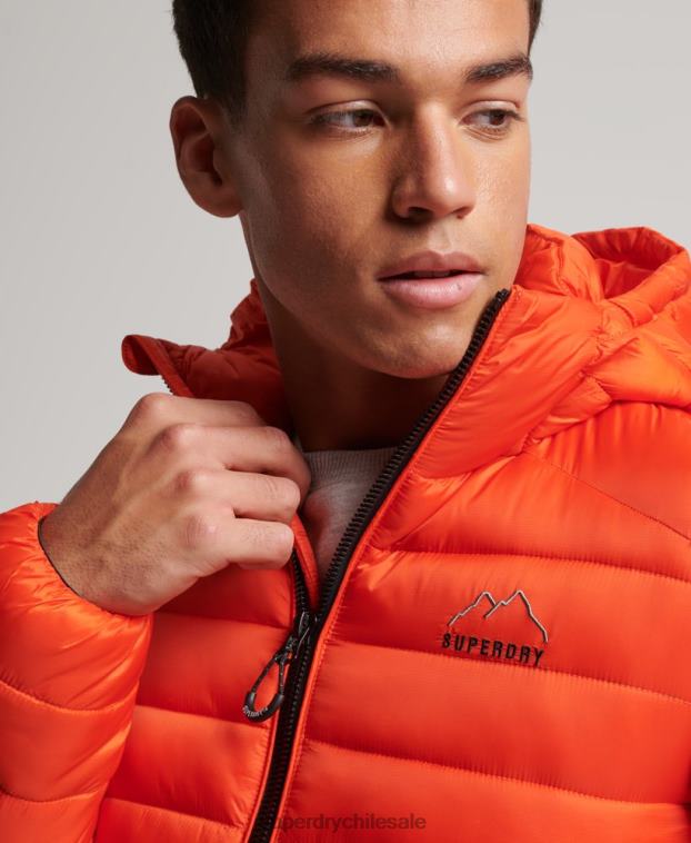 hombres Superdry naranja chaqueta acolchada ligera 2R68Z923