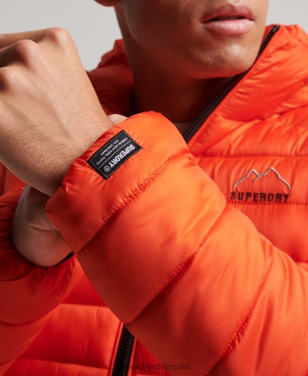 hombres Superdry naranja chaqueta acolchada ligera 2R68Z923