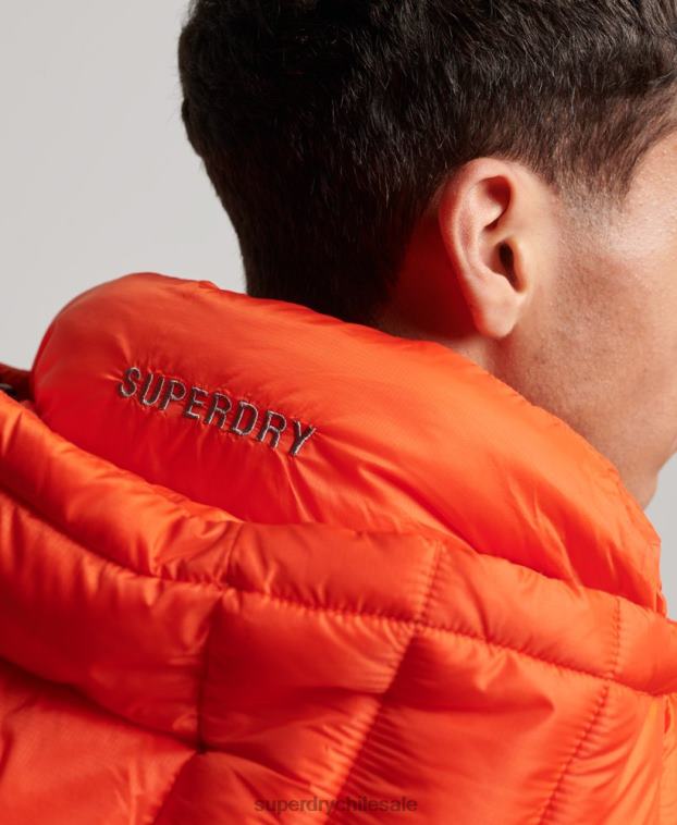 hombres Superdry naranja chaqueta acolchada ligera 2R68Z923