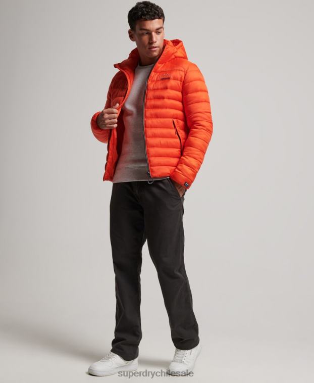 hombres Superdry naranja chaqueta acolchada ligera 2R68Z923