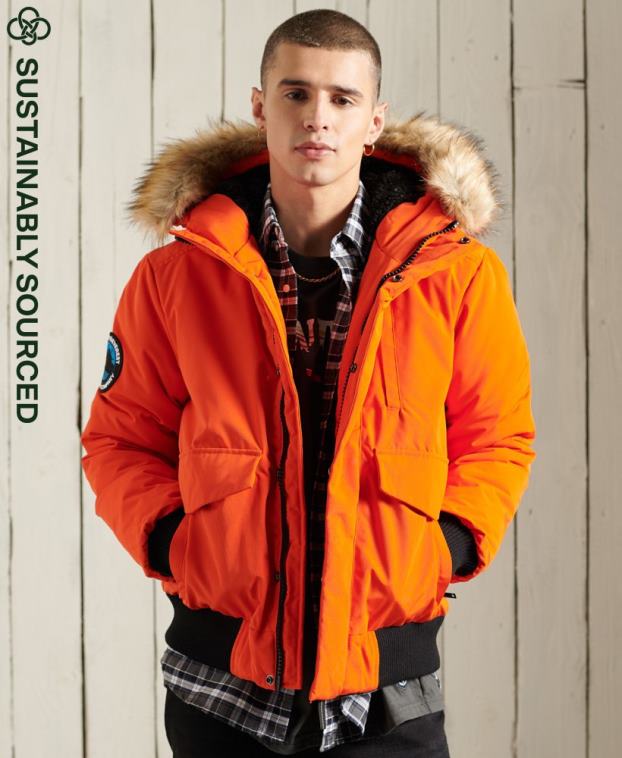 hombres Superdry naranja chaqueta bomber everest 2R68Z1082
