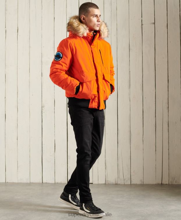 hombres Superdry naranja chaqueta bomber everest 2R68Z1082