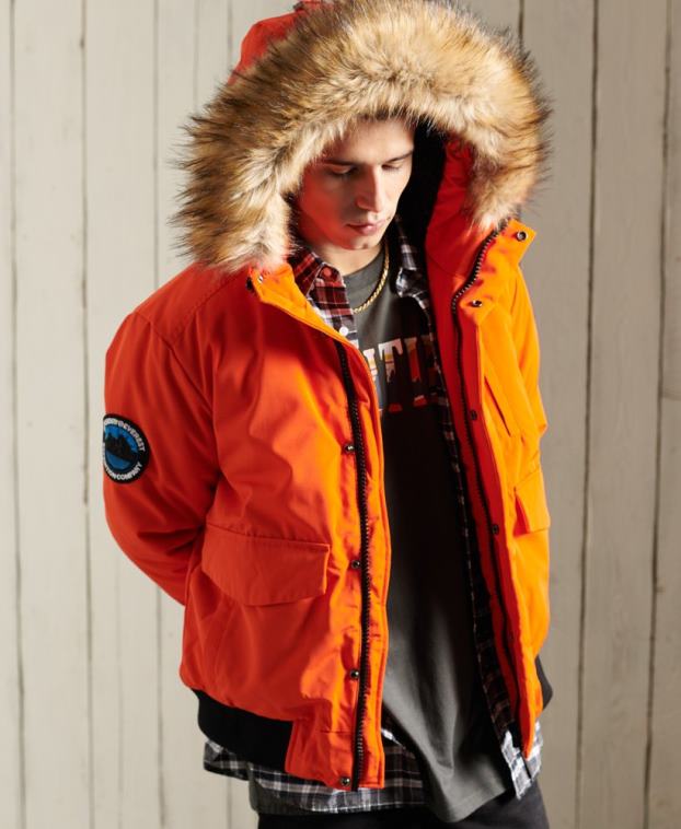 hombres Superdry naranja chaqueta bomber everest 2R68Z1082