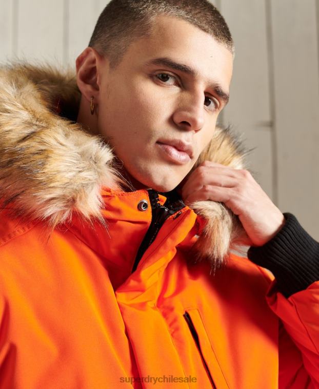 hombres Superdry naranja chaqueta bomber everest 2R68Z1082