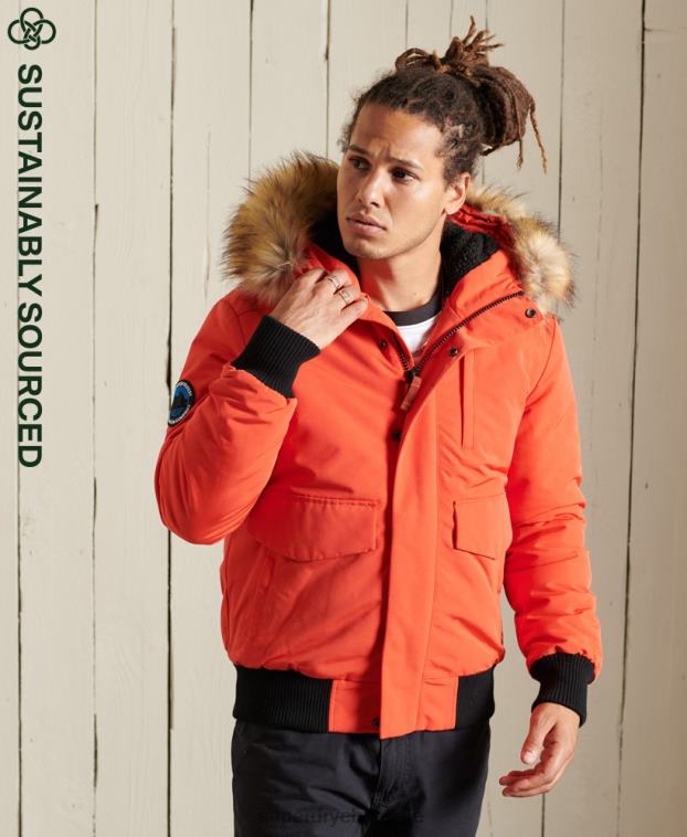 hombres Superdry naranja chaqueta bomber everest 2R68Z4749