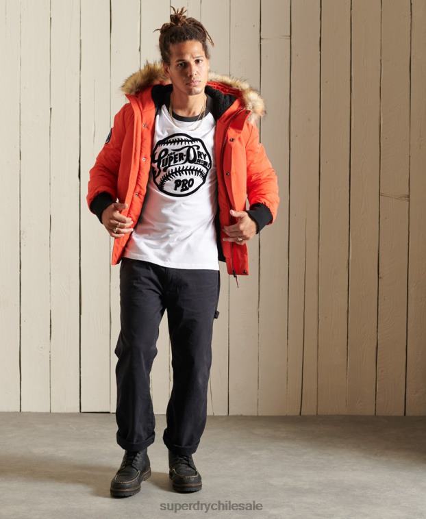 hombres Superdry naranja chaqueta bomber everest 2R68Z4749