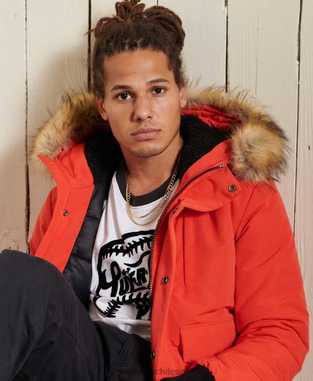 hombres Superdry naranja chaqueta bomber everest 2R68Z4749
