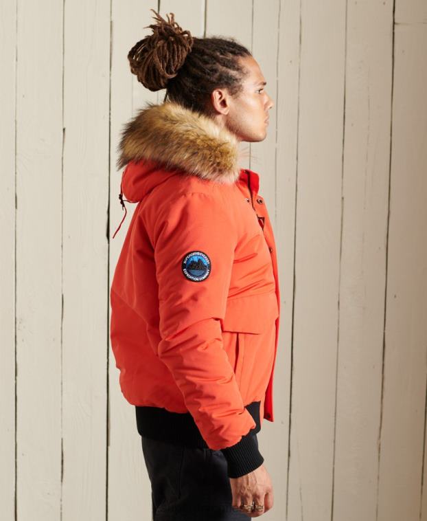 hombres Superdry naranja chaqueta bomber everest 2R68Z4749