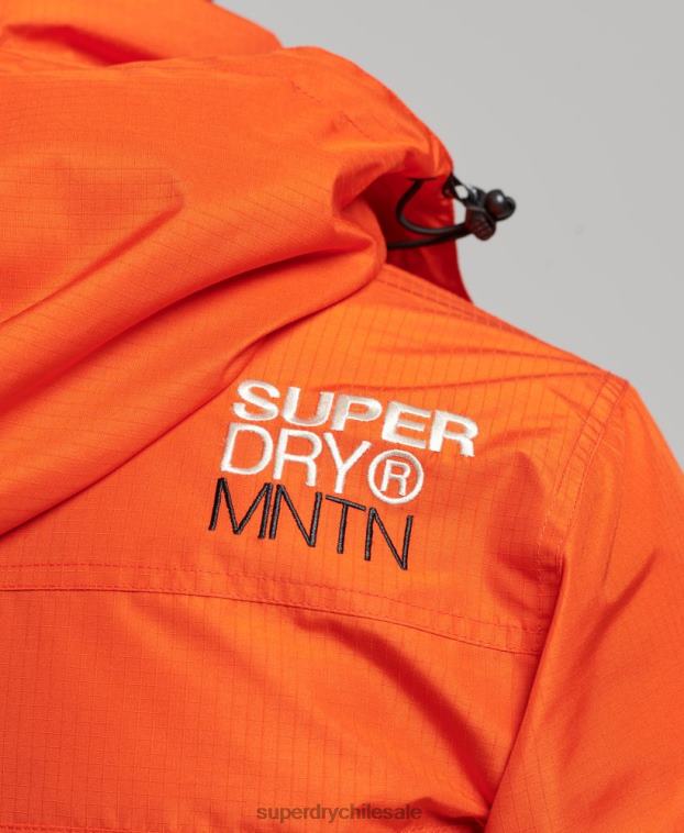 hombres Superdry naranja chaqueta cortavientos mountain sd 2R68Z944