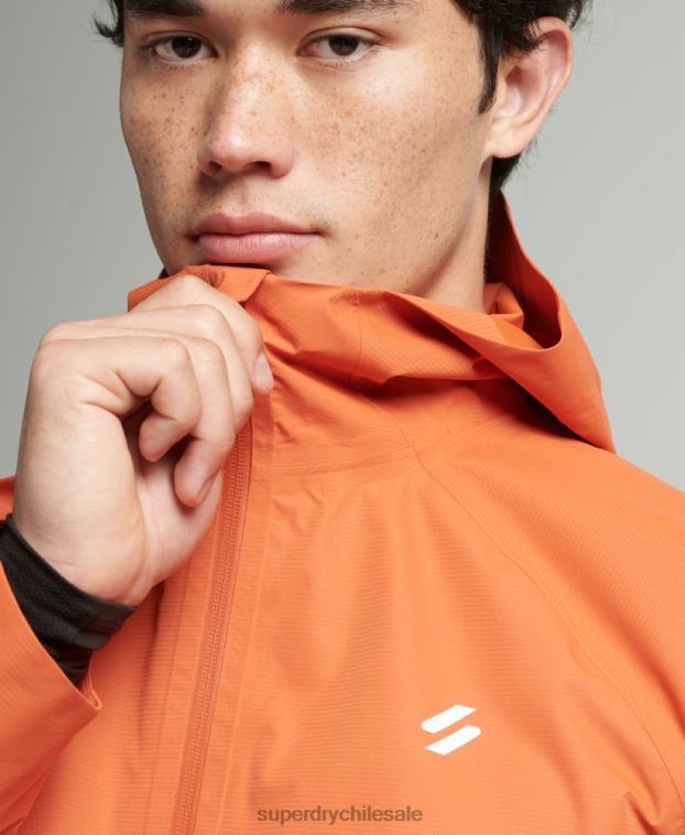 hombres Superdry naranja chaqueta impermeable 2R68Z1025