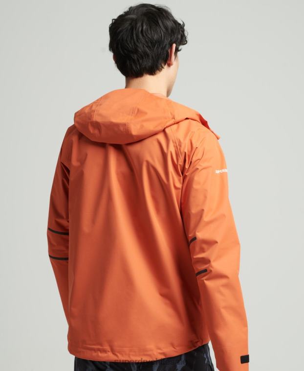 hombres Superdry naranja chaqueta impermeable 2R68Z1025