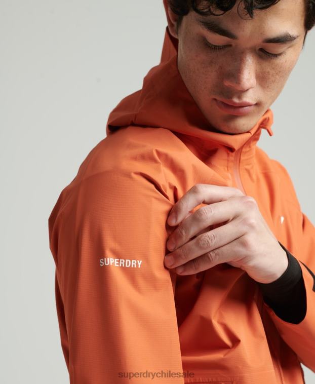 hombres Superdry naranja chaqueta impermeable 2R68Z1025