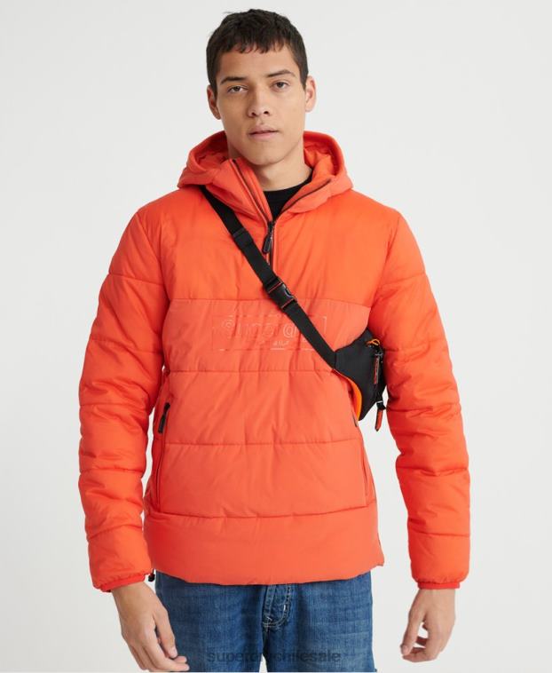 hombres Superdry naranja chaqueta informal acolchada 2R68Z4755