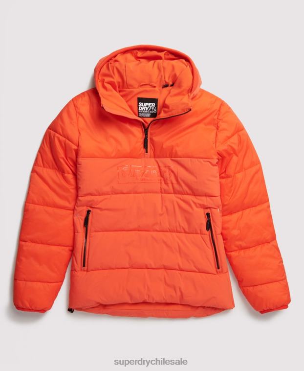 hombres Superdry naranja chaqueta informal acolchada 2R68Z4755