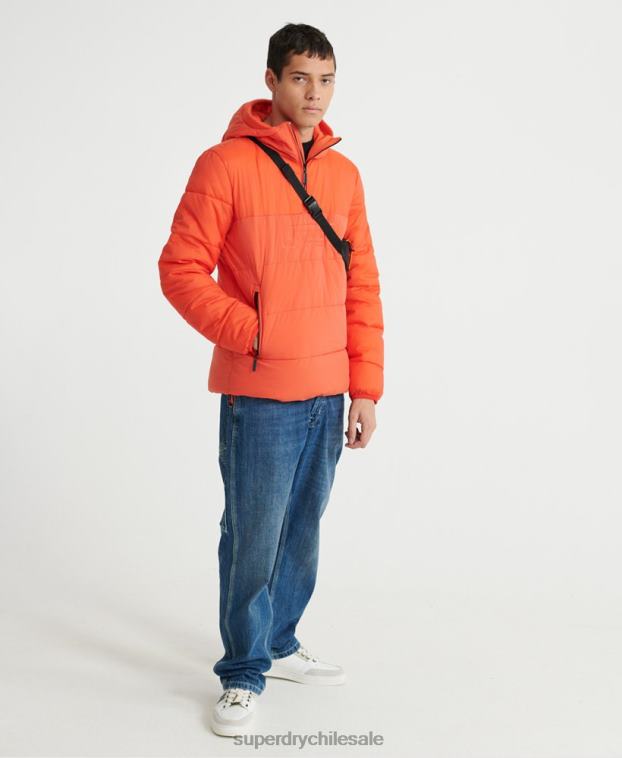 hombres Superdry naranja chaqueta informal acolchada 2R68Z4755